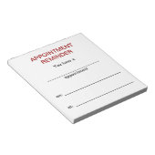 Bloc-notes de rappel de rendez-vous (Incliné)