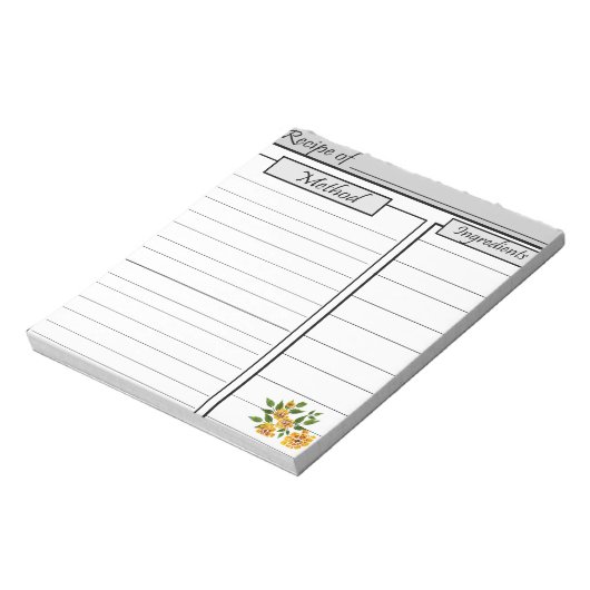 Bloc-notes de recette : (Tourné)