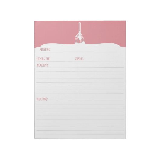 Bloc-notes de recette de cuisson à glaçage rose (Tourné)