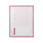 Bloc-notes de recette en Motif rose bébé (Tourné)