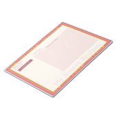Bloc-notes de recette en rose chaud et en bande ja (Incliné)