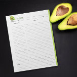 Bloc-notes de recettes culinaires Avocado<br><div class="desc">Un simple bloc-notes avec avocat pour l'organisation des recettes.</div>