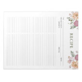 Bloc-notes de recettes culinaires florales (Devant)