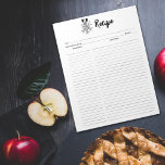 Bloc-notes de recettes culinaires florales<br><div class="desc">Un simple bloc-notes avec fleurs et ustensiles de cuisine pour l'organisation des recettes.</div>