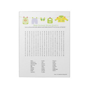 Bloc-notes de recherche de mots de jeu de baby sho