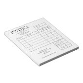 Bloc-notes de reçu de facture personnalisé pour pe (Incliné)