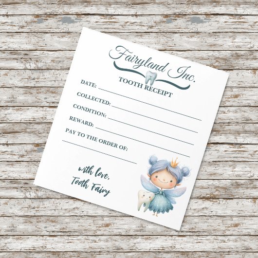 Bloc-notes de reçu de la fée des dents Fairyland I