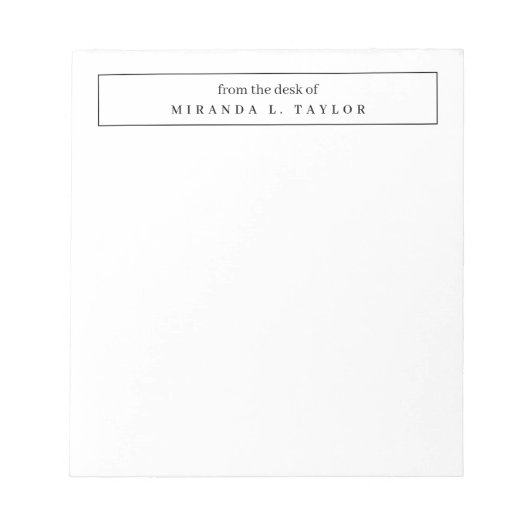 Bloc-notes de rédaction simple et élégant (Devant)