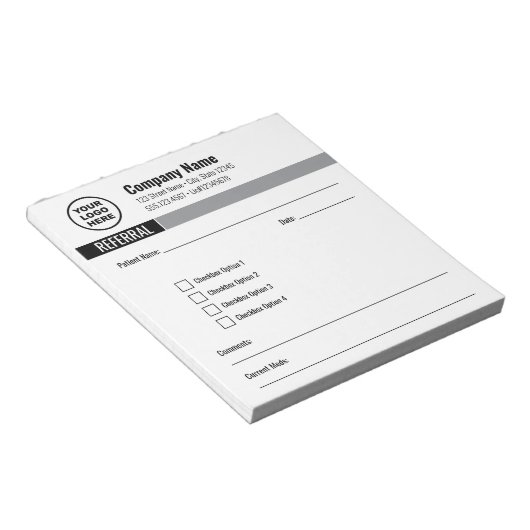 Bloc-notes de référence modifiable (Incliné)