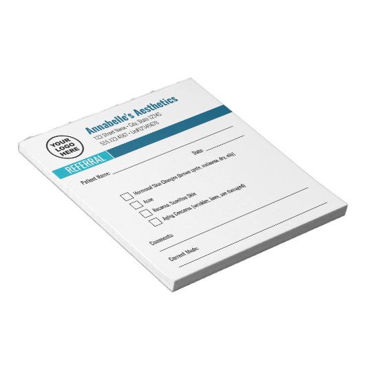 Bloc-notes de référence pour esthétique modifiable (Incliné)