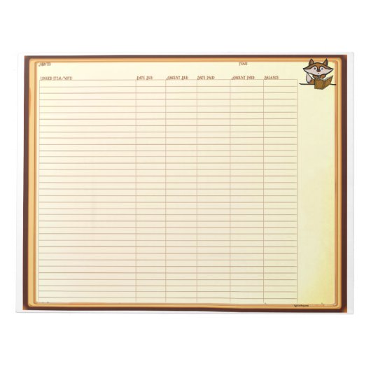 Bloc-notes de registre (Devant)