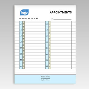 Bloc-notes de rendez-vous professionnels avec logo