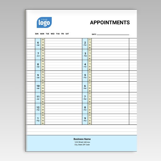 Bloc-notes de rendez-vous professionnels avec logo