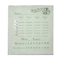 Bloc-notes de score Bunco de mars thème Saint-Patr