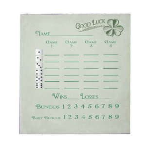 Bloc-notes de score Bunco de mars thème Saint-Patr