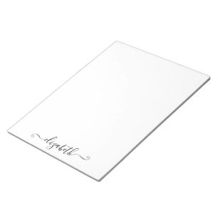 Bloc-notes de script élégant monogramme personnali