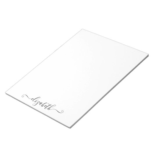 Bloc-notes de script élégant monogramme personnali (Incliné)
