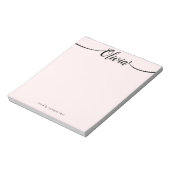 Bloc-notes de signature rose simple (Tourné)