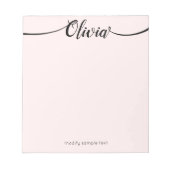 Bloc-notes de signature rose simple (Devant)