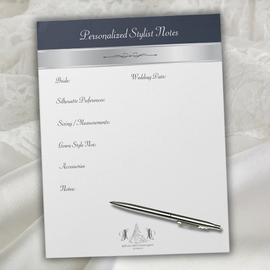 Bloc-notes de style élégant bleu minuit pour marié