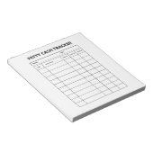 Bloc-notes de suivi de la petite caisse (Incliné)