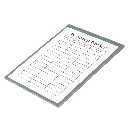 Bloc-notes de suivi de mots de passe facile (Incliné)