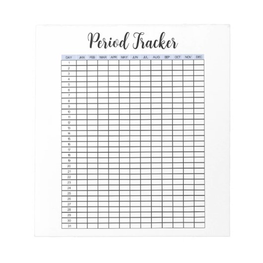 Bloc-notes de suivi de période (Devant)