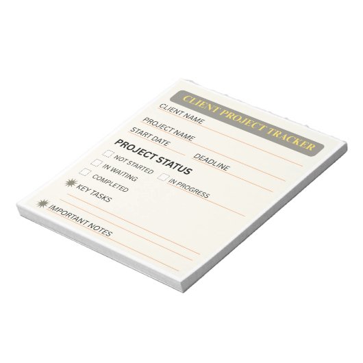Bloc-notes de suivi de projet client (Tourné)