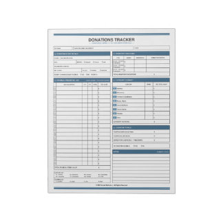 Bloc-notes de suivi des dons