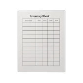 Bloc-notes de suivi d'inventaire (Tourné)