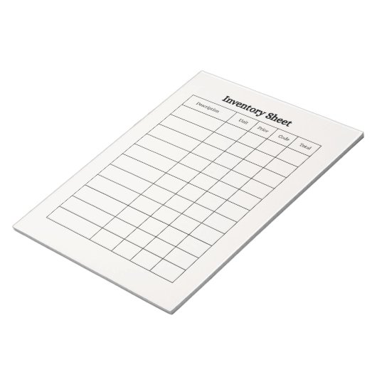 Bloc-notes de suivi d'inventaire (Incliné)