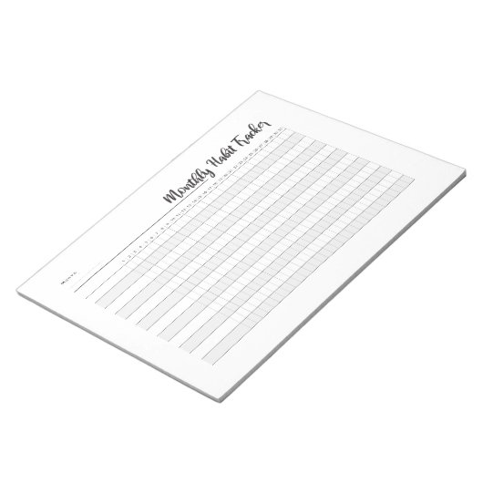 Bloc-notes de suivi mensuel (Incliné)