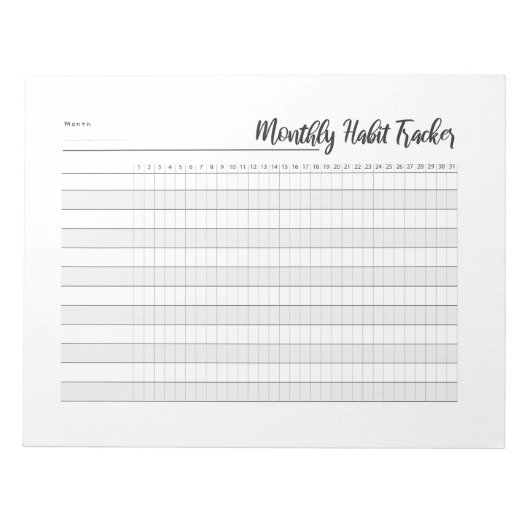 Bloc-notes de suivi mensuel (Devant)