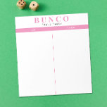 Bloc-notes de table simple rose et blanc<br><div class="desc">Jetez une feuille sur chaque table pour la personne qui tient le compte de la partition et rationalisez votre jeu Bunco avec ceux-ci prêts à aller et facile à utiliser des feuilles de tallage arrachées avec deux colonnes vierges et des accents roses.</div>