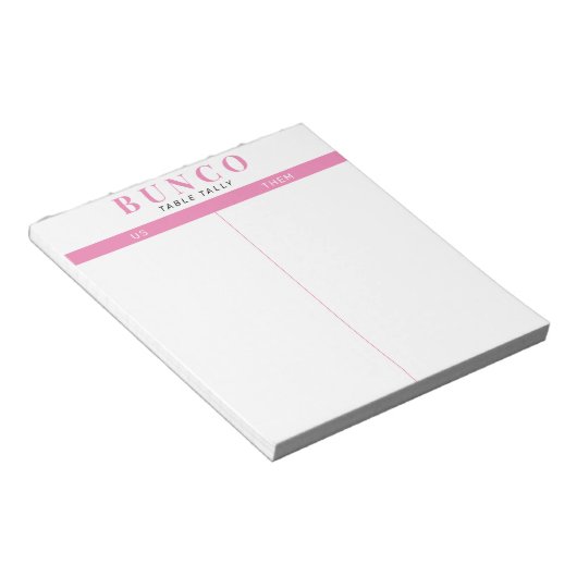 Bloc-notes de table simple rose et blanc (Incliné)