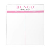 Bloc-notes de table simple rose et blanc (Devant)