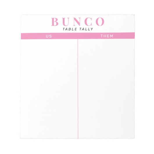 Bloc-notes de table simple rose et blanc (Devant)