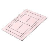 Bloc-notes de tennis - Texte personnalisé (Incliné)