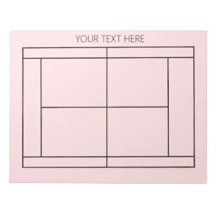 Bloc-notes de tennis - Texte personnalisé