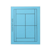 Bloc-notes de tennis - Texte personnalisé (Tourné)