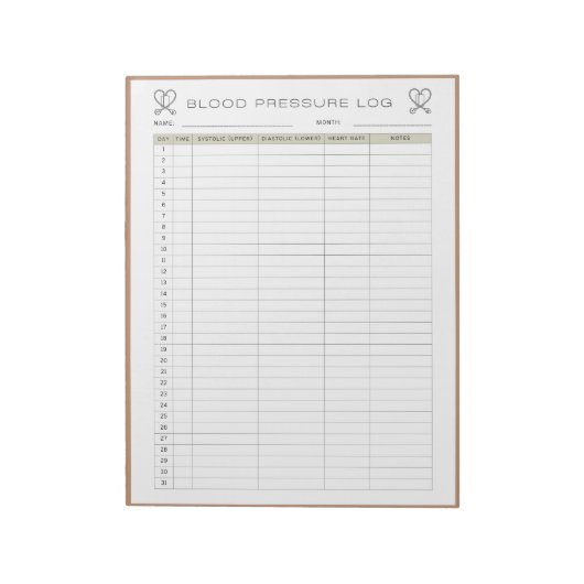 Bloc-notes de tension artérielle (Tourné)