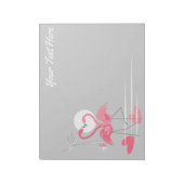 Bloc-notes de texte côté amour Flamant rose horizo (Tourné)