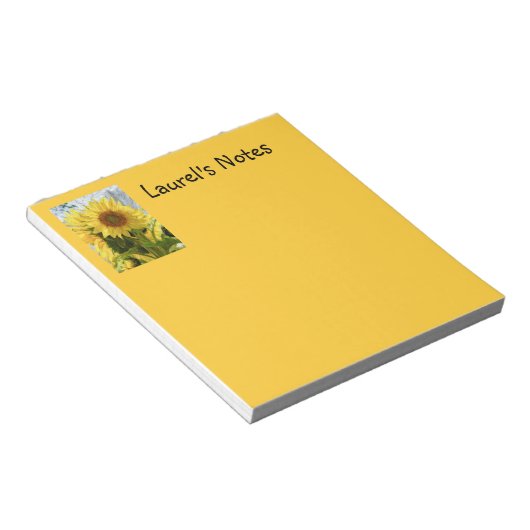 Bloc-notes de tournesol jaune (Incliné)