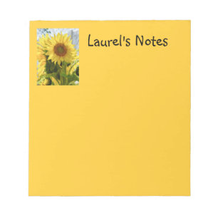 Bloc-notes de tournesol jaune