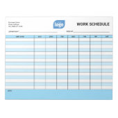 Bloc-notes de travail de l'employé de logo d'entre (Devant)