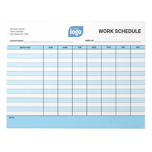 Bloc-notes de travail de l'employé de logo d'entre (Devant)