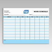 Bloc-notes de travail de l'employé de logo d'entre