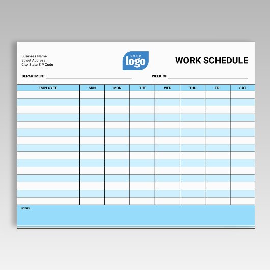 Bloc-notes de travail de l'employé de logo d'entre