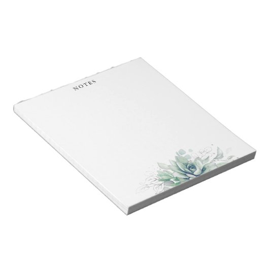 Bloc-notes de verdure de feuilles d'argent élégant (Incliné)