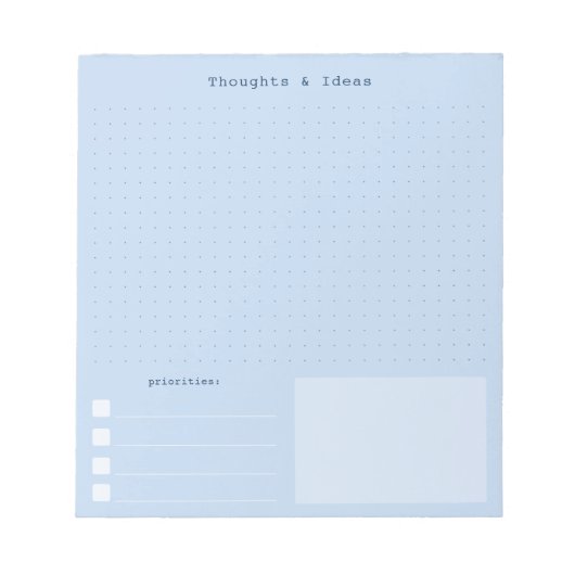 Bloc-notes de vidage de cerveau bleu, esthétique d (Devant)